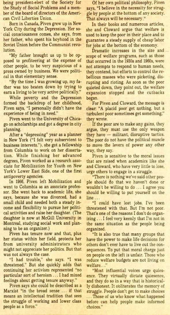 Boston Sunday Globe 
Article