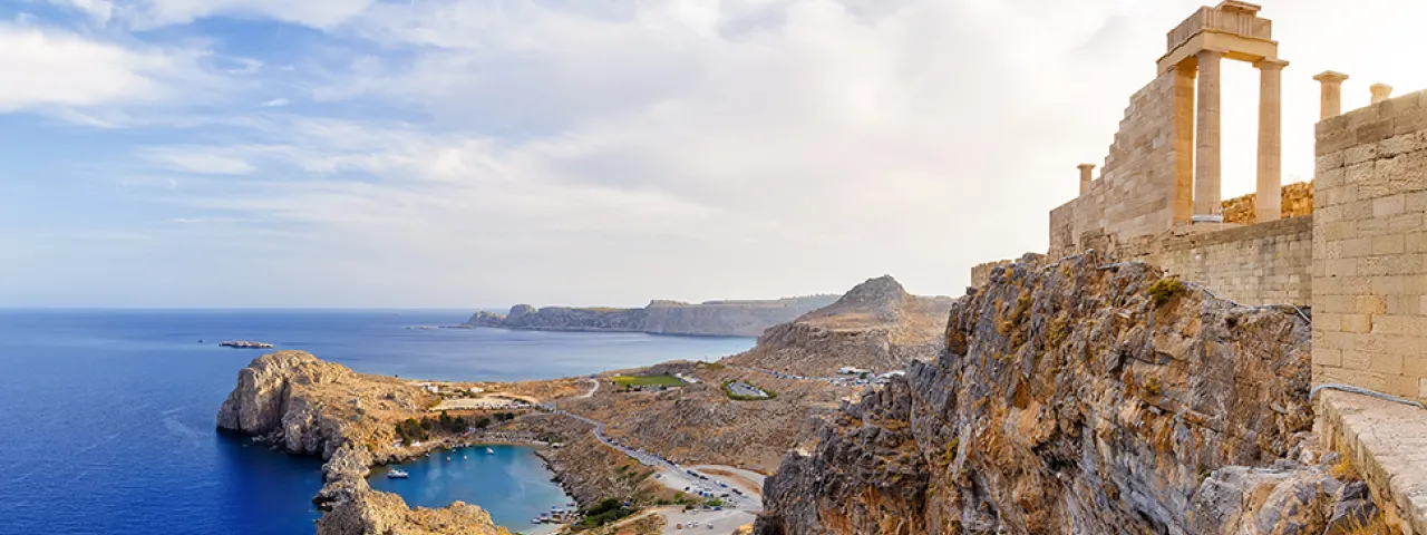 Acropolis of Lindos on the island of Rhodes