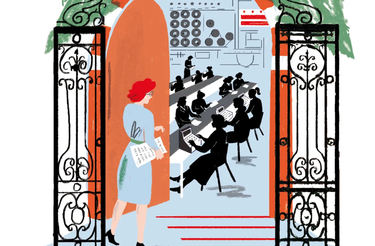 illustration of codegirls at smith college by Barbara Ott