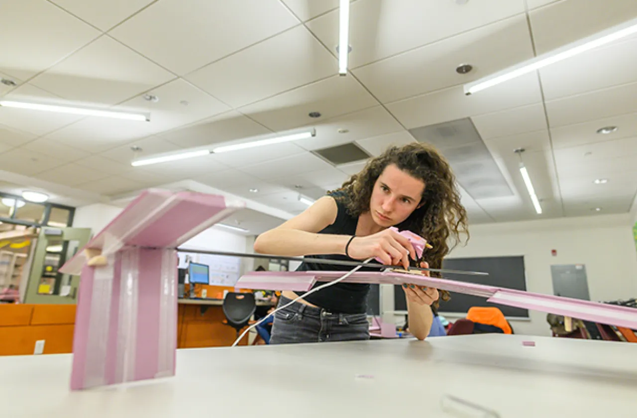 Student in engineering lab