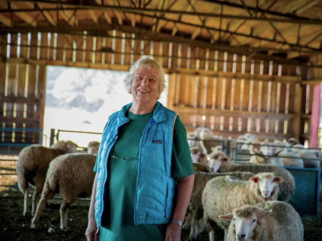 Lila Wilde Berle in her barn