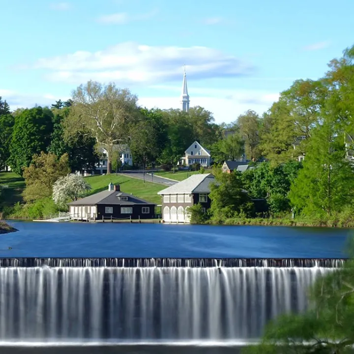 View over the Paradise Pond spillway.