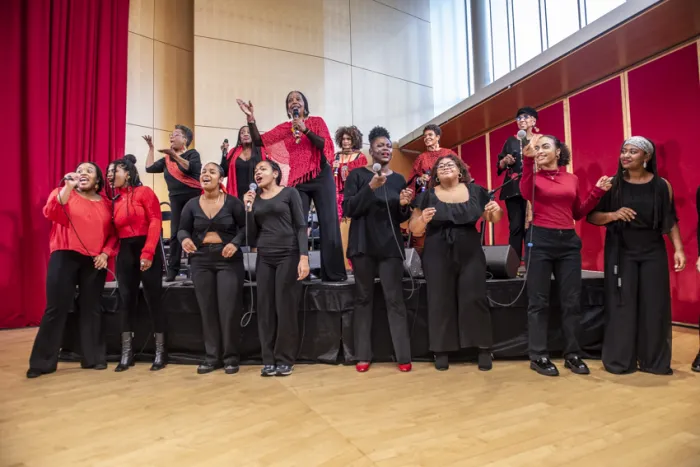 Sweet Honey and the Rock performing with Blackapella in the Campus Center Carroll Room.