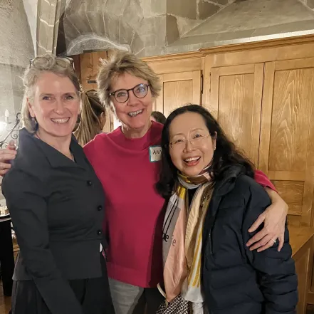 Jacqui DeFelice with Anne Hornung-Soukup ’74, a third-generation Smithie (middle), and Hiroko Tsuboi-Friedman ’93 (right) in Geneva.